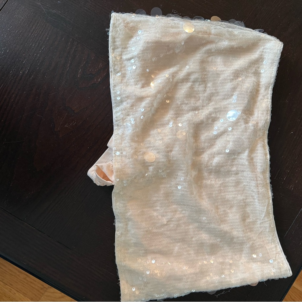 SHEIN Cream Sequin Skort